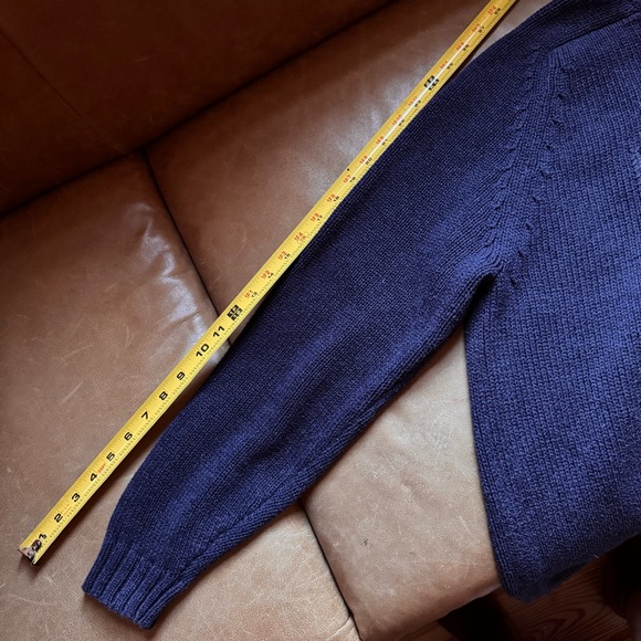 Land’s End Vintage USA Flag Motif Blue Crewneck 100% cotton Sweater 4th of July - Picture 8 of 10